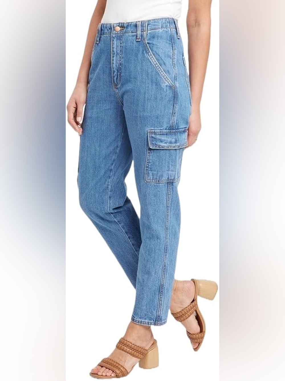 Universal Thread Medium Blue Cargo Mid Rise Denim Jeans